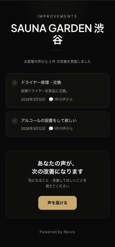 公開改善ページ